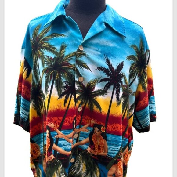 Kennington Hula Dancers XL Hawaiian Shirt Short Sleeve - Picture 1 of 6
